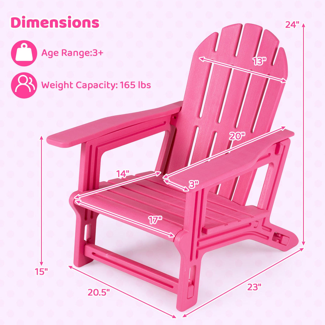 Kids Adirondack Chairs Set of 2 - All-Weather HDPE Outdoor