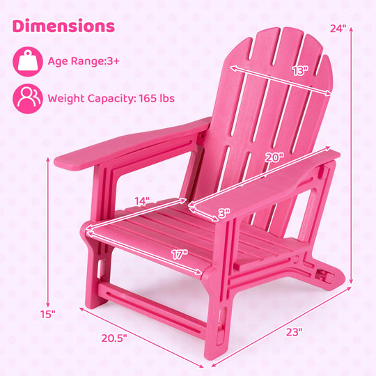 Kids Adirondack Chairs Set of 2 - All-Weather HDPE Outdoor