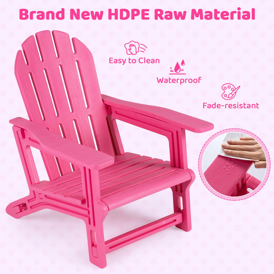 Kids Adirondack Chairs Set of 2 - All-Weather HDPE Outdoor