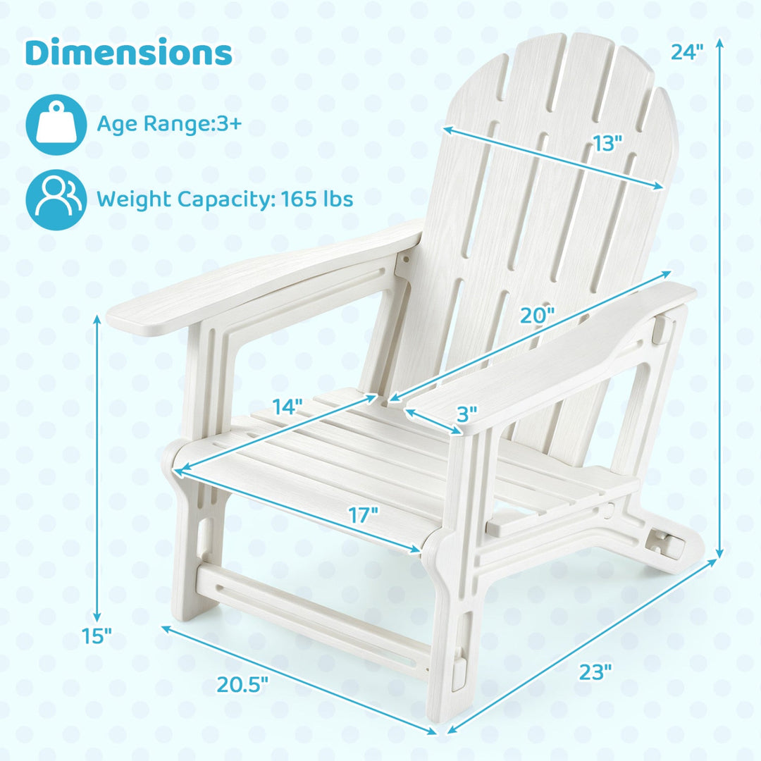 Kids Adirondack Chairs Set of 2 - All-Weather HDPE Outdoor