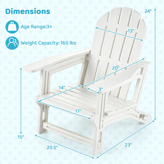 Kids Adirondack Chairs Set of 2 - All-Weather HDPE Outdoor