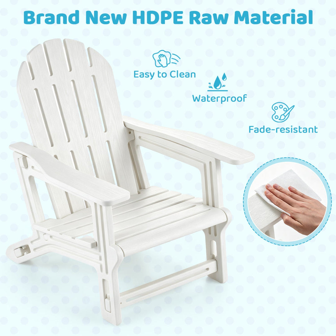 Kids Adirondack Chairs Set of 2 - All-Weather HDPE Outdoor