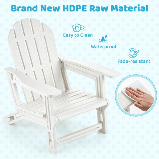 Kids Adirondack Chairs Set of 2 - All-Weather HDPE Outdoor