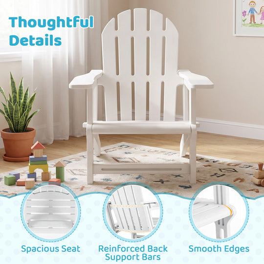 Kids Adirondack Chairs Set of 2 - All-Weather HDPE Outdoor