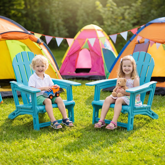 Kids Adirondack Chairs Set of 2 - All-Weather HDPE Outdoor