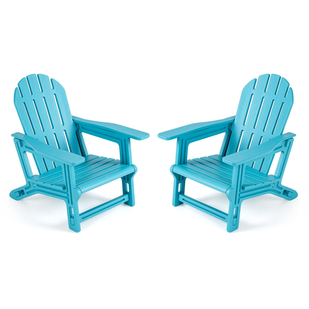 Kids Adirondack Chairs Set of 2 - All-Weather HDPE Outdoor