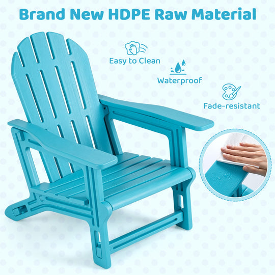 Kids Adirondack Chairs Set of 2 - All-Weather HDPE Outdoor