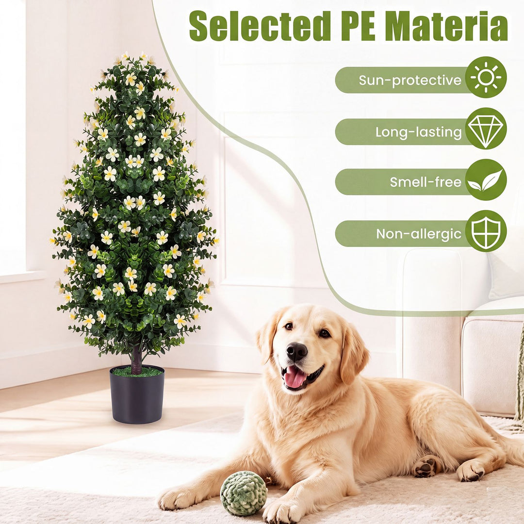 Set of 2 Artificial Topiary Trees 3 FT Fake Bushes Sun-Resistant