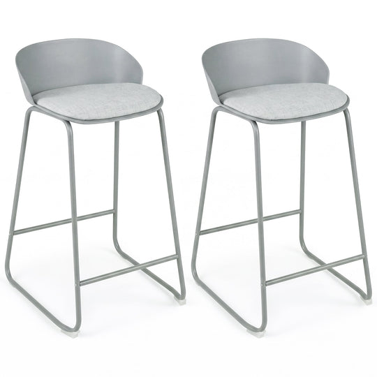 Counter Height Bar Stools Set of 2 with Curved Backrest