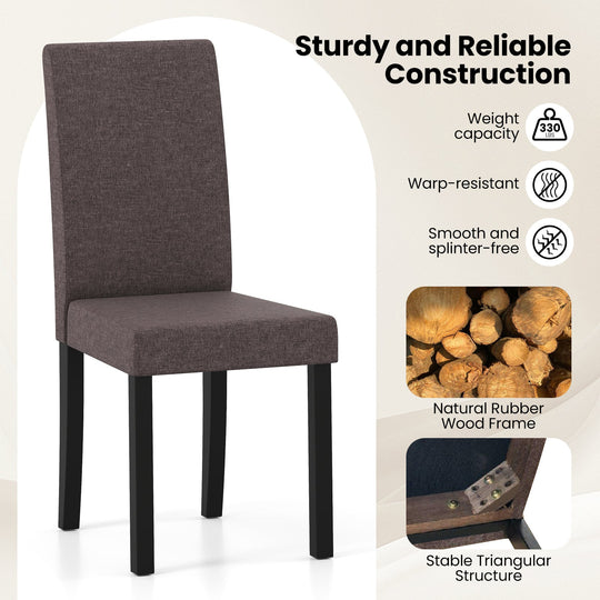 Set of 2 Dining Chair Mid-Century Modern Fabric Upholstered Parson Chairs