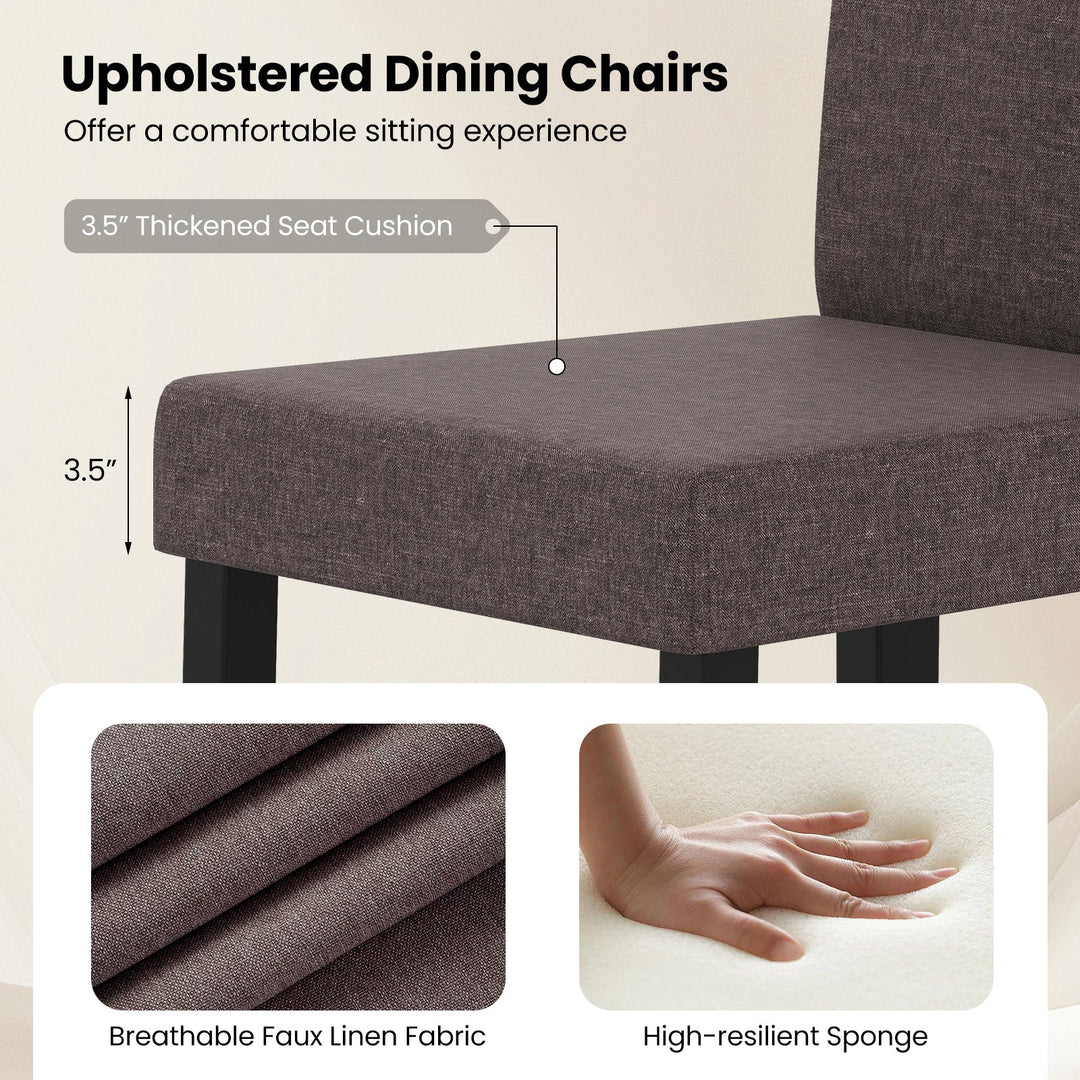 Set of 2 Dining Chair Mid-Century Modern Fabric Upholstered Parson Chairs