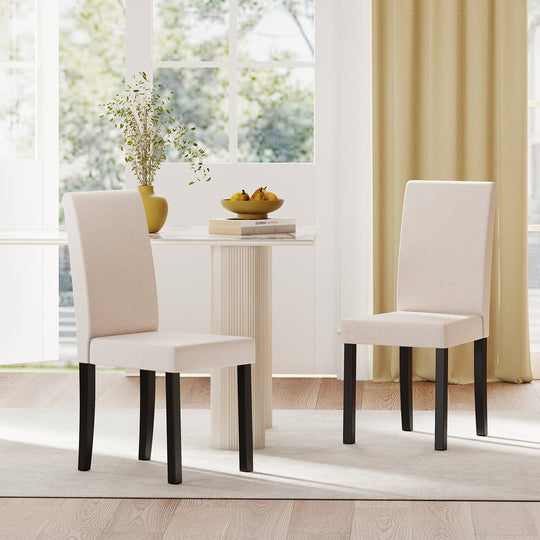 Set of 2 Dining Chair Mid-Century Modern Fabric Upholstered Parson Chairs