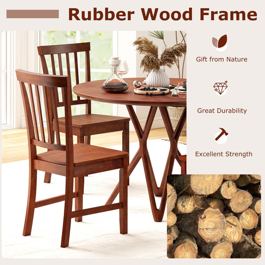 Set of 2 Dining Chairs with Solid Wooden Legs