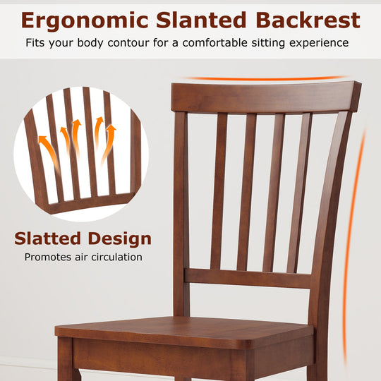 Set of 2 Dining Chairs with Solid Wooden Legs