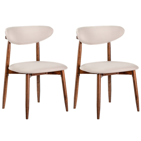 Upholstered Dining Chairs with Curved Back, Set of 2