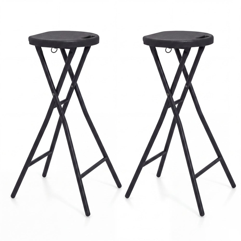 Folding Bar Stool Set of 2 - 27.5" Height with Carry Handle