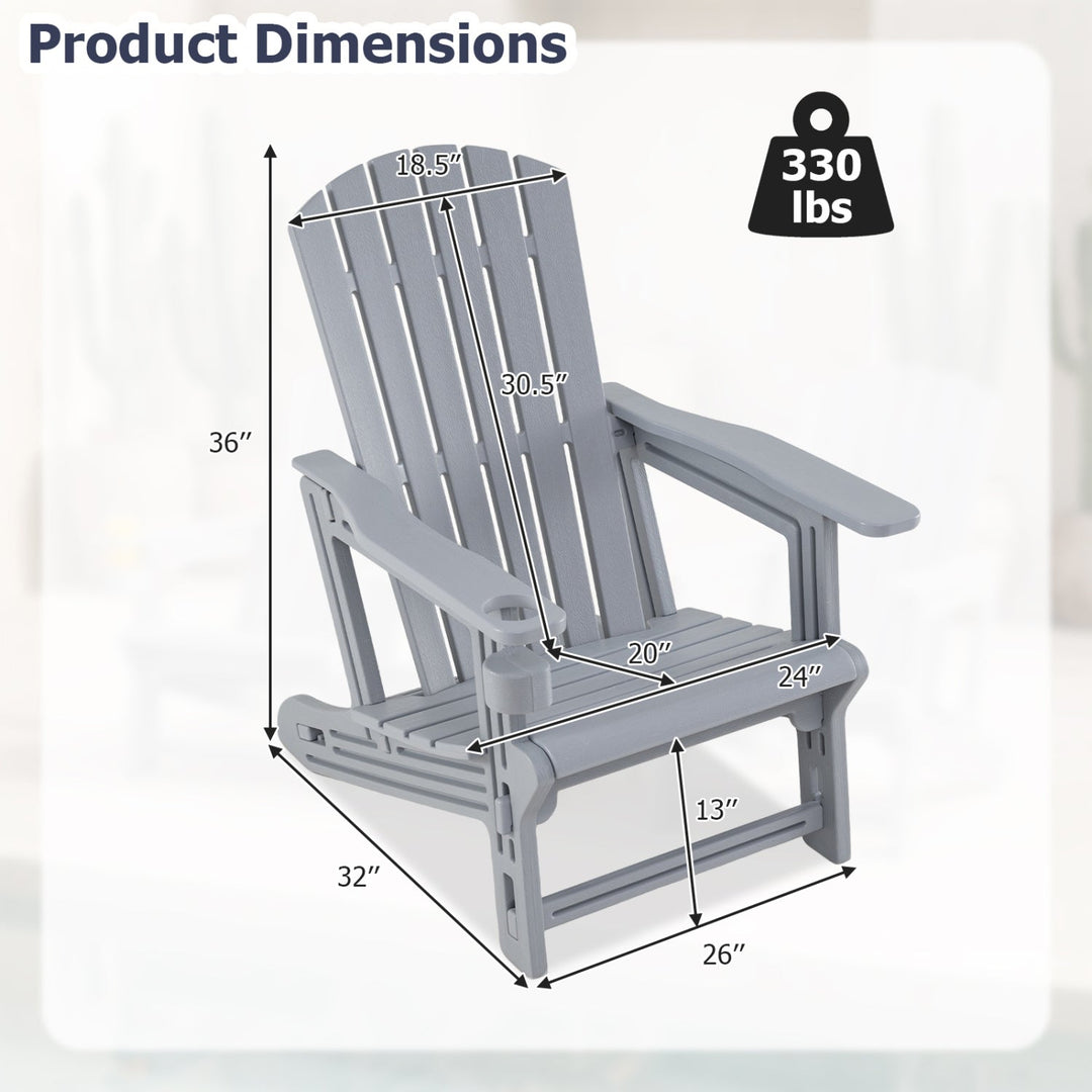 Adirondack Chairs Set of 2 HDPE with Cup Holders