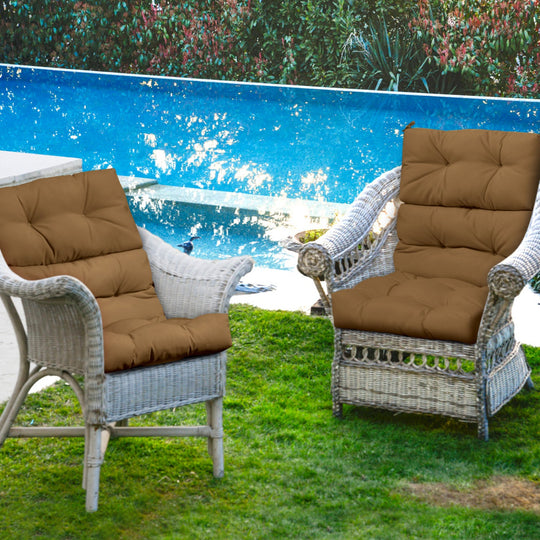 High Back Chair Cushion Set with Adjustable Height (2-Pack)