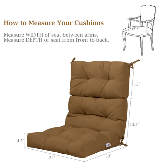High Back Chair Cushion Set with Adjustable Height (2-Pack)
