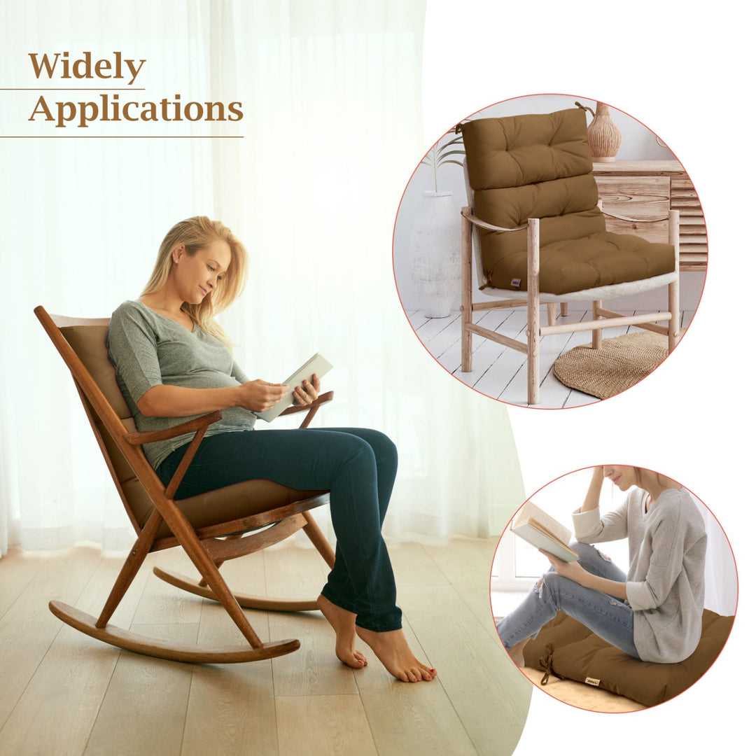 High Back Chair Cushion Set with Adjustable Height (2-Pack)