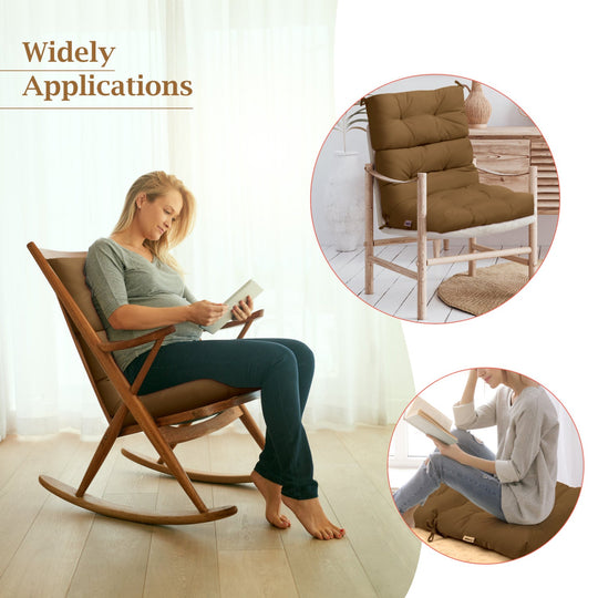 High Back Chair Cushion Set with Adjustable Height (2-Pack)