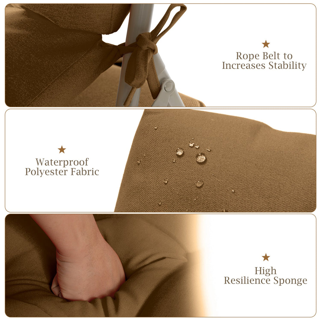 High Back Chair Cushion Set with Adjustable Height (2-Pack)