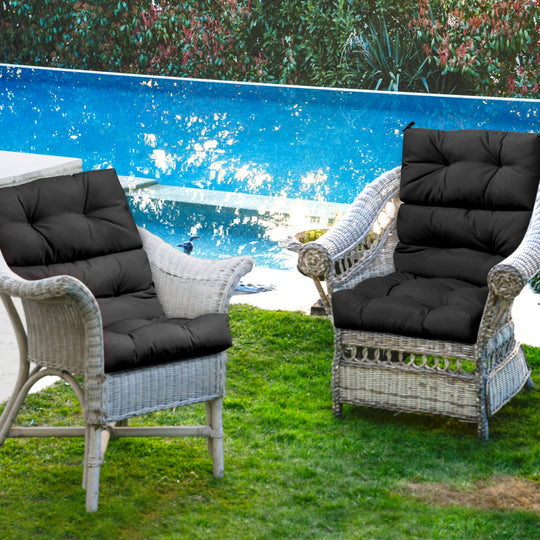 High Back Chair Cushion Set with Adjustable Height (2-Pack)