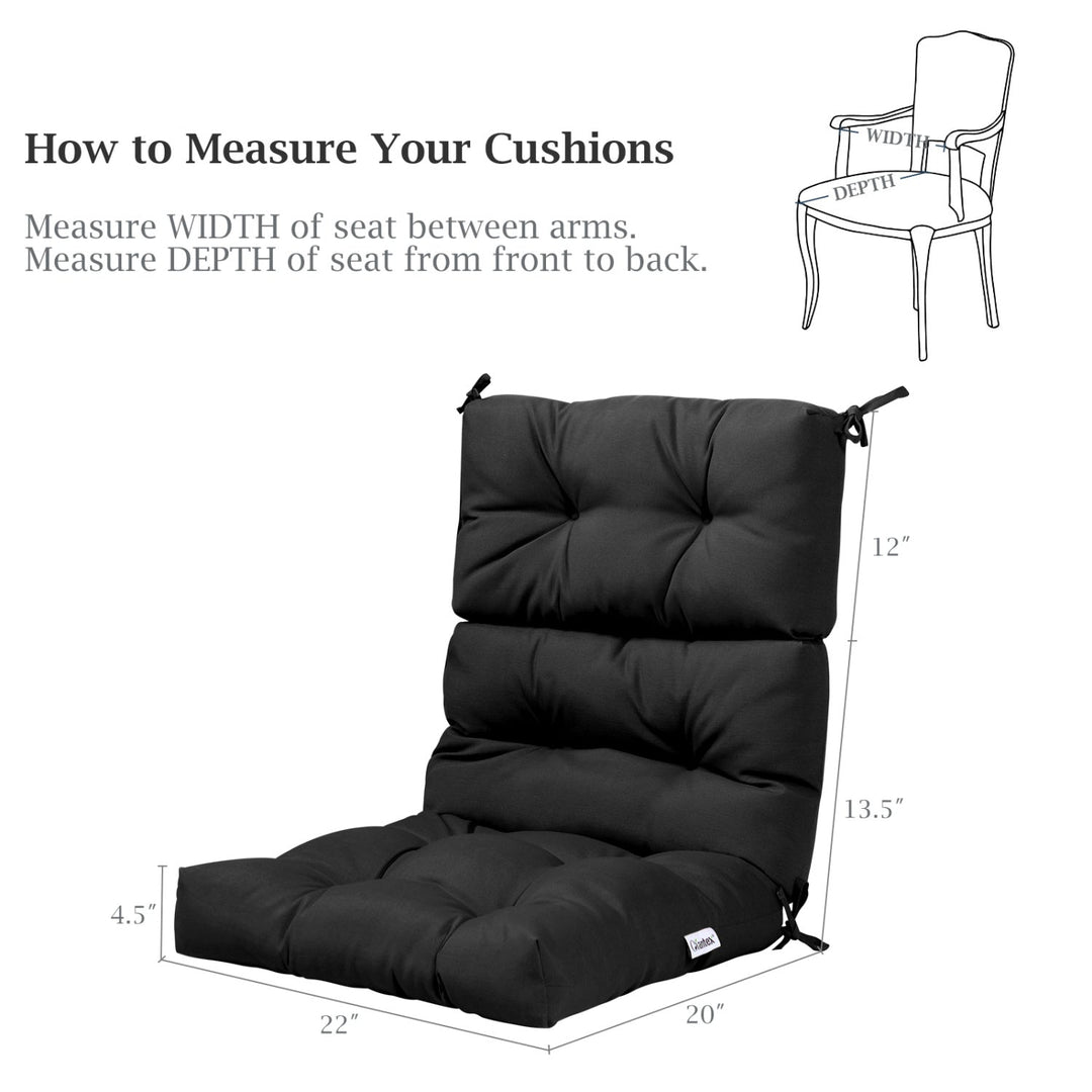 High Back Chair Cushion Set with Adjustable Height (2-Pack)