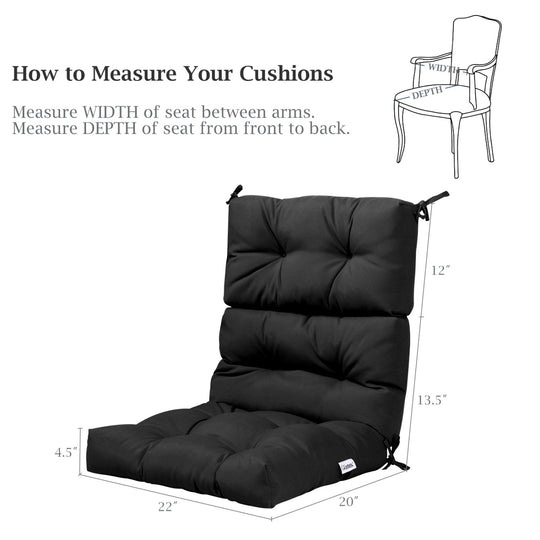 High Back Chair Cushion Set with Adjustable Height (2-Pack)