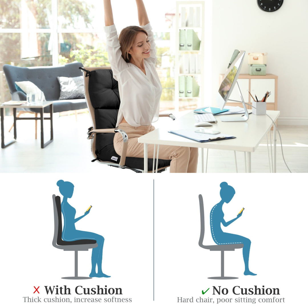 High Back Chair Cushion Set with Adjustable Height (2-Pack)