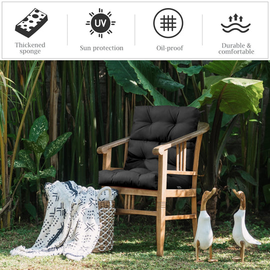 High Back Chair Cushion Set with Adjustable Height (2-Pack)