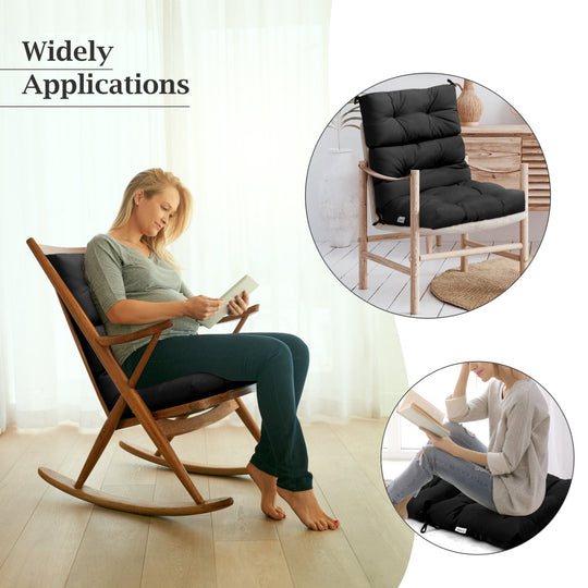 High Back Chair Cushion Set with Adjustable Height (2-Pack)