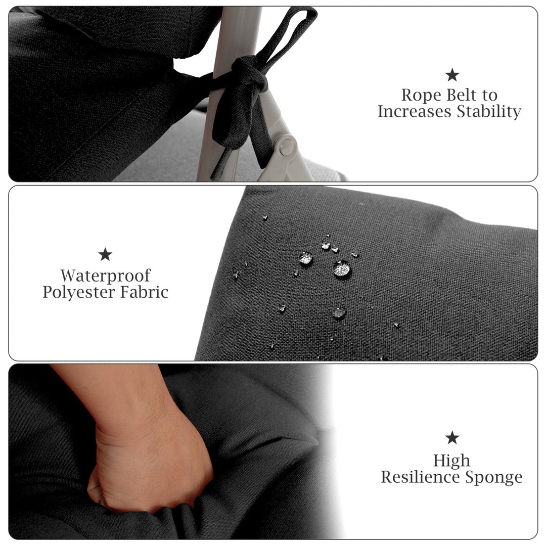 High Back Chair Cushion Set with Adjustable Height (2-Pack)