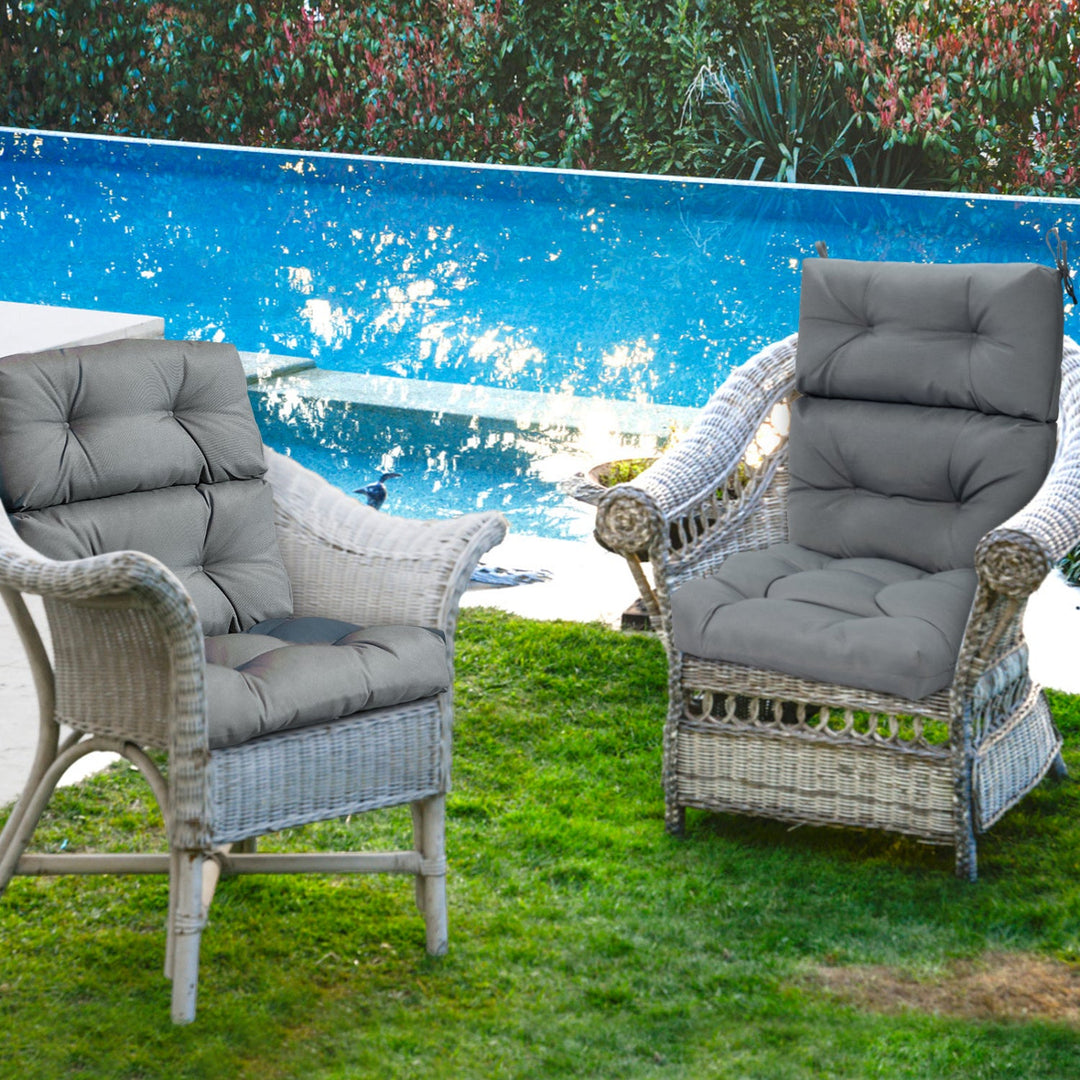 High Back Chair Cushion Set with Adjustable Height (2-Pack)