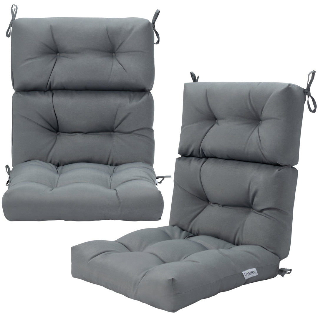 High Back Chair Cushion Set with Adjustable Height (2-Pack)