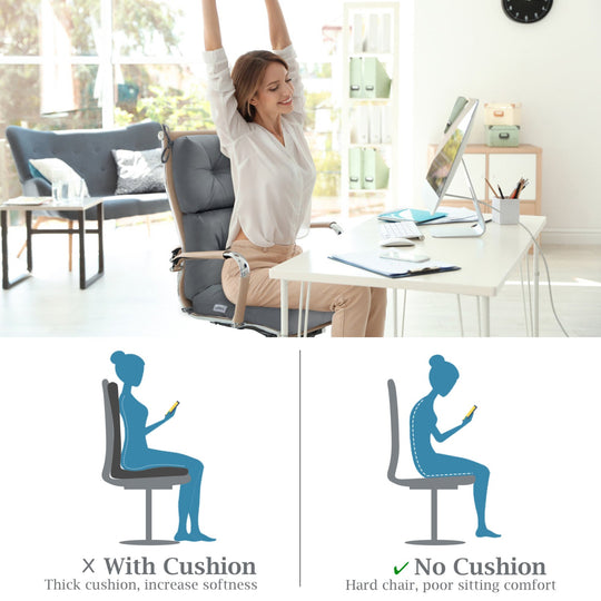 High Back Chair Cushion Set with Adjustable Height (2-Pack)