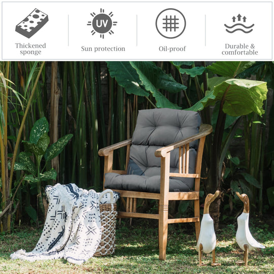 High Back Chair Cushion Set with Adjustable Height (2-Pack)