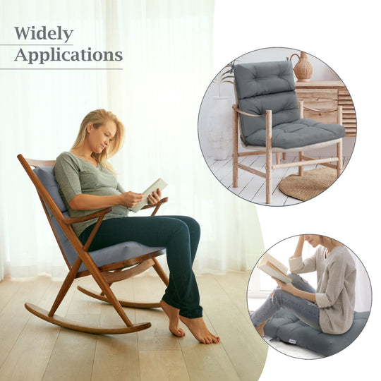 High Back Chair Cushion Set with Adjustable Height (2-Pack)