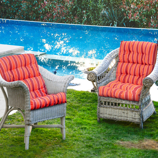 High Back Chair Cushion Set with Adjustable Height (2-Pack)
