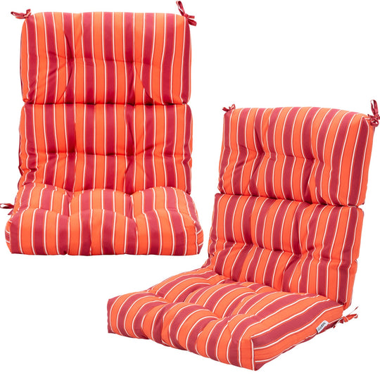 High Back Chair Cushion Set with Adjustable Height (2-Pack)