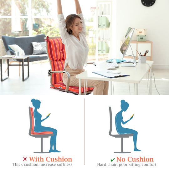 High Back Chair Cushion Set with Adjustable Height (2-Pack)