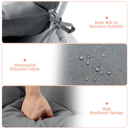 High Back Chair Cushion Set with Adjustable Height (2-Pack)
