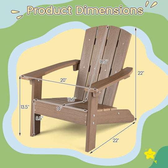 Set of 2 Kid's Adirondack Chair with with High Backrest and Armrests