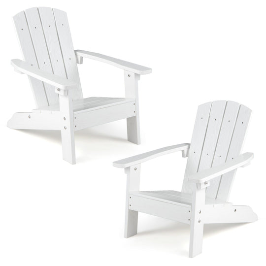 Set of 2 Kid's Adirondack Chair with with High Backrest and Armrests