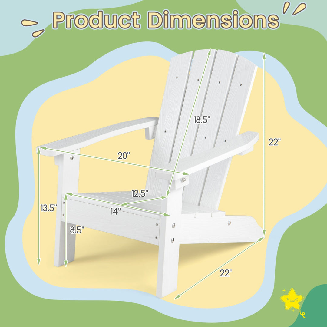 Set of 2 Kid's Adirondack Chair with with High Backrest and Armrests