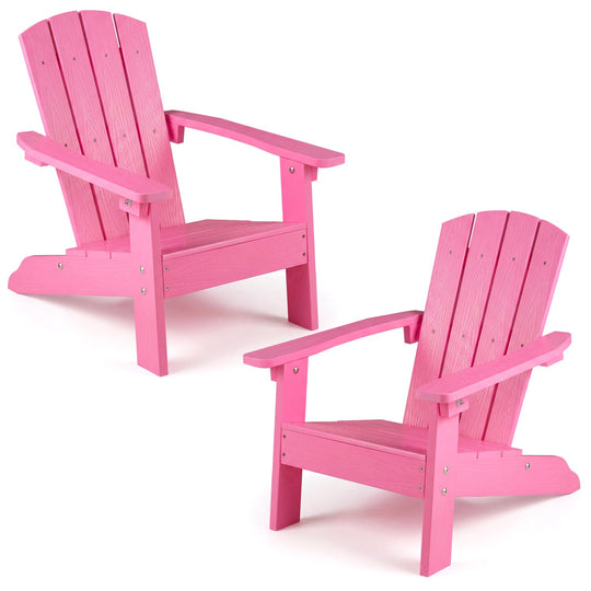 Set of 2 Kid's Adirondack Chair with with High Backrest and Armrests