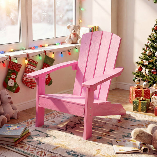 Set of 2 Kid's Adirondack Chair with with High Backrest and Armrests