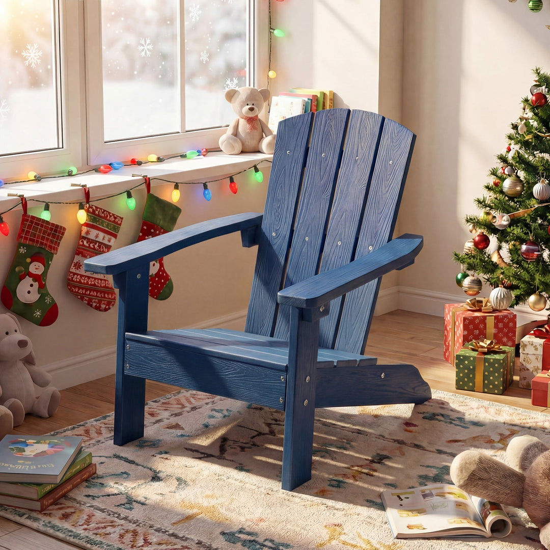 Set of 2 Kid's Adirondack Chair with with High Backrest and Armrests
