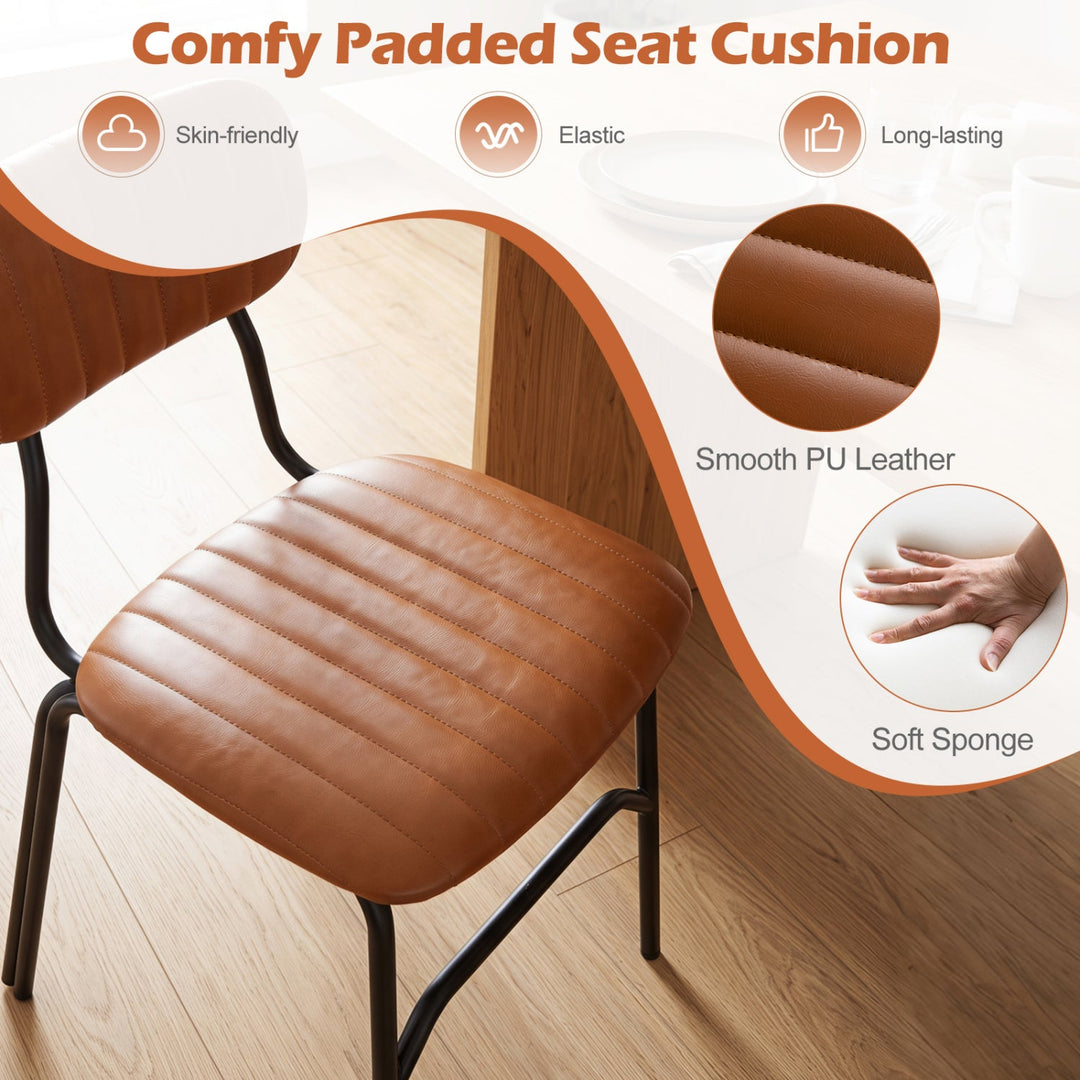 Dining Chairs Set of 2 with Ergonomic Back and Metal Legs