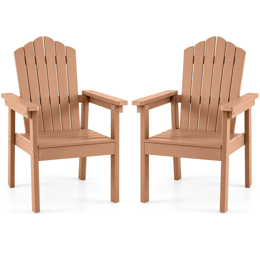 Adirondack Chairs Set of 2 with High Backrest - Brown